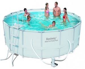 Каркасный бассейн, 488х122 см, 19480 л, фильтр-насос 5678л/ч, тент, лестница, Bestway, 56451/56266 BW