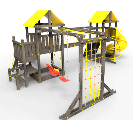 Детская площадка Пикник "Black" Кракен с винтовой трубой