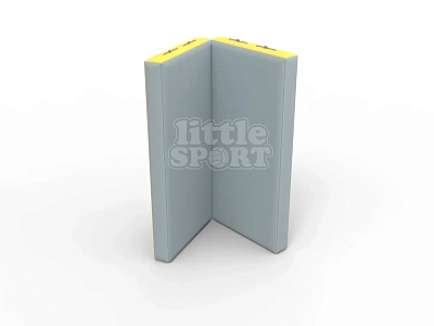 картинка Мат кожзам LittleSport (100х100х10см) складной в 2 сложения серый\желтый от магазина БэбиСпорт