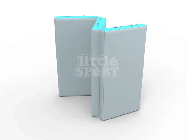 картинка Мат кожзам LittleSport (100х150х10см) складной в 3 сложения серый\голубой от магазина Лазалка