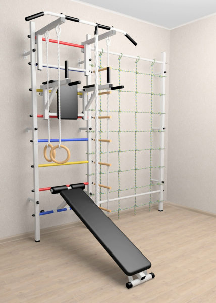 картинка Шведская стенка Sv Sport 5110 (Турник стандарт/Лестница/Канатный лаз) арт. 5110 от магазина Лазалка