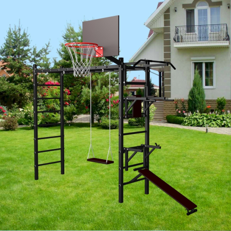 картинка Уличная шведская стенка Sv Sport рукоход У535 (Турник/Брусья/Стойка/Скамья/Деревянные) от магазина Лазалка