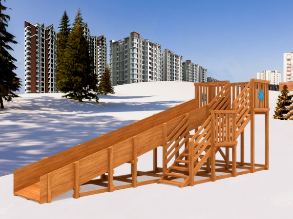 Зимняя горка "IgraGrad Snow Fox", скат 8 м