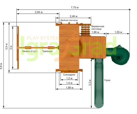 картинка Детская площадка IgraGrad "Крепость Фани Deluxe" 3 от магазина Лазалка