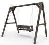 Деревянные качели Пикник 2 "Блэк" (диванчик на цепях)