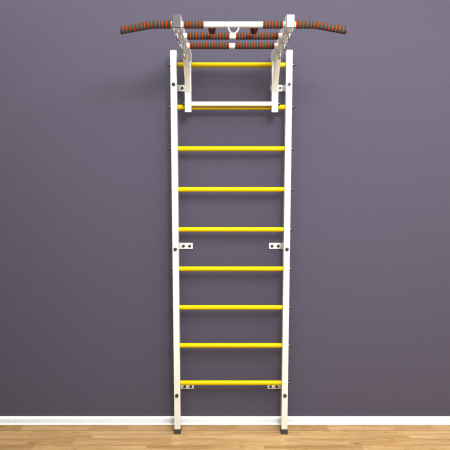 картинка Шведская стенка «LittleSport» White Long желтые ступени от магазина Лазалка