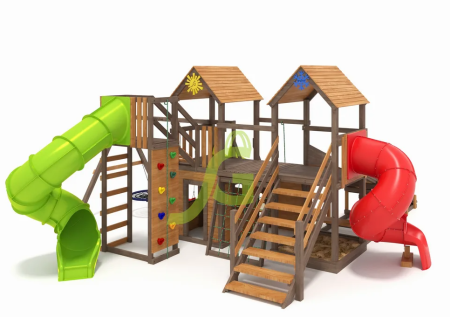 картинка Детская площадка IgraGrad Комбо SF с двумя трубами от магазина Лазалка