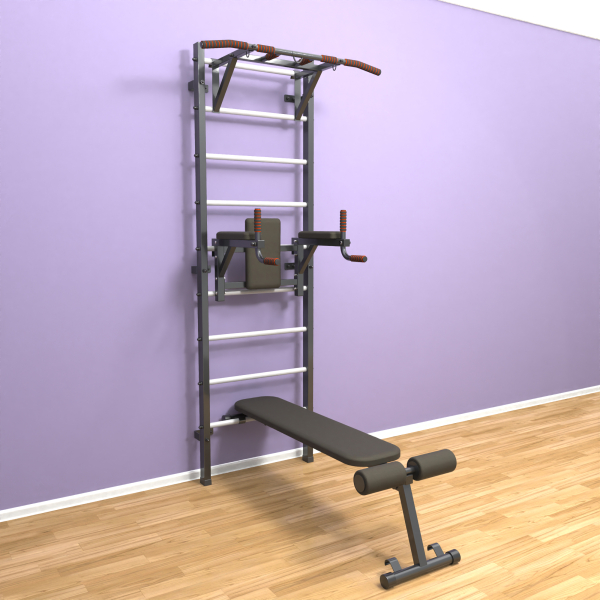 картинка Шведская стенка «LittleSport» Graphite Pull-Up 3.0 белые ступени от магазина Лазалка