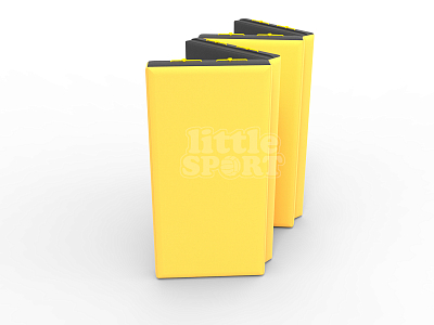 картинка Мат кожзам LittleSport (100х200х10см) складной в 4 сложения черный/желтый от магазина БэбиСпорт
