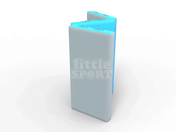 картинка Мат кожзам LittleSport (100х150х10см) складной в 3 сложения серый\голубой от магазина Лазалка