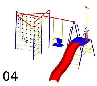 Детский спортивный комплекс для дачи Пионер "Стрела-04" ТК2 пластик