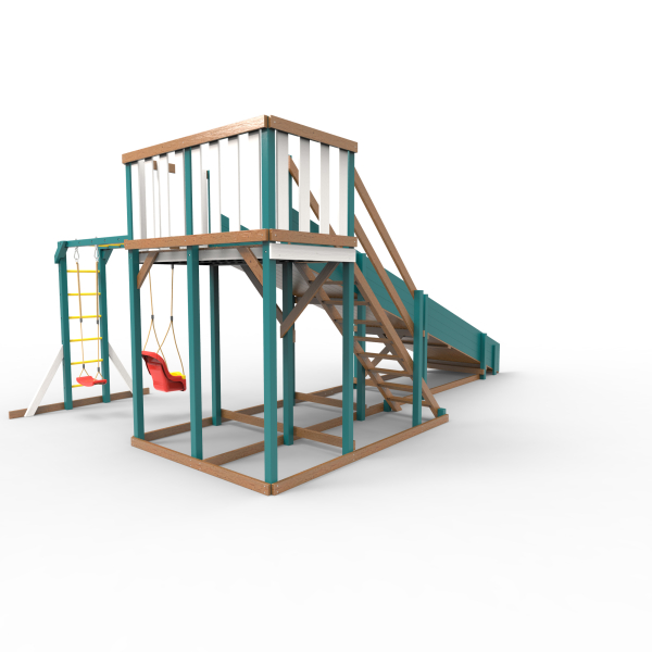 Детская площадка - деревянная горка Пикник "Зима №3" Лэйк с рукоходом