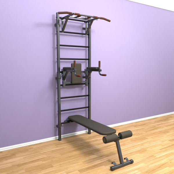 картинка Шведская стенка «LittleSport» Graphite Pull-Up 3.0 черные ступени от магазина Лазалка