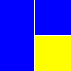 Цвет: Синий с сине-жёлтой крышей